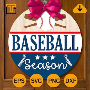 Softball Ornament Svg File - Hello Baseball Season Sign SVG-Laser Cut Files - Baseball Door Sign - Glowforge Files Cricut -digital download