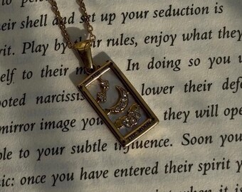 The Moon Tarot Card Necklace – Shadow Intuition & Feminine Mystery Pendant