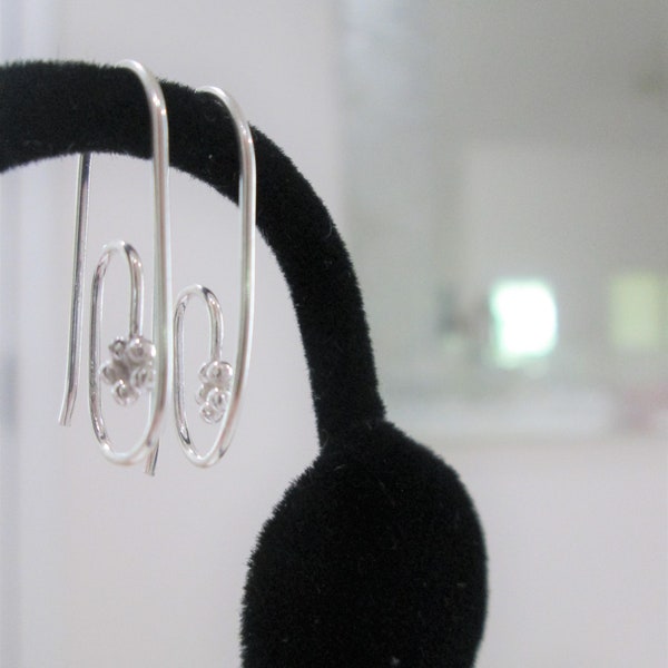 Artisan  Earwires ~ Sterling Silver Ear Wires ~ Paper Clip Ear Wires ~ 22 MM ~ Super Cool Earring Findings !!