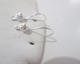 Sterling Silver Earwires ~ One Pair ~ 21 mm ~ French Style Earwires ~ Earring Findings ~ SUPER STYLISH EARWIRES !!