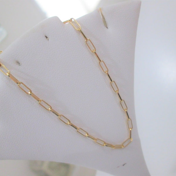 VERMEIL BRACELET !!  ~ Rectangle Link Bracelet ~ Italian Design ~  7.5 Inch ~ 24K Gold Over Sterling Silver ~ Paper Clip Bracelet ~ Gorgeous