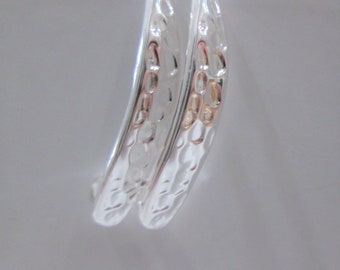 Sterling Silver Ear Wires ~ Hammered Earwires ~ One Pair ~ 24 MM ~ Designer Jewelry Findings ~ Earring Findings ~ EXQUISITE EARWIRES !!