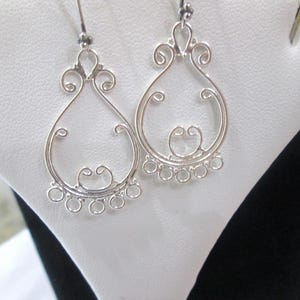 EARRING CHANDELIERS !! Bright Sterling Silver Chandelier Earring Findings ~ Sterling Silver ~ 32 X 18 MM