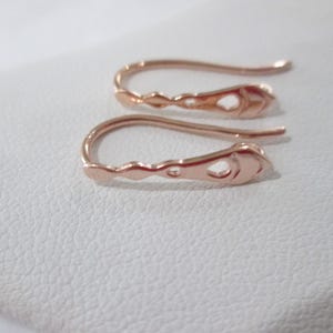 STUNNING EARWIRES !! 18 Karat Rose Gold Earwires ~ 22 MM ~ Earring Ear Wires ~ Chic ~ Contemporary