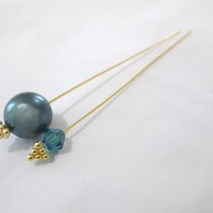 PYRAGOLD HEADPINS !! Vermeil Head Pins ~ Gold Over Sterling Silver ~ Fancy Head Pins ~ 22 Gauge ~ 2 Pieces ~ 3.2 Inch Headpins