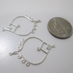 BEAUTIFUL CHANDELIERS !! Sterling Silver Chandelier Earring Findings ~ Sterling Silver ~ 36 X 24 MM