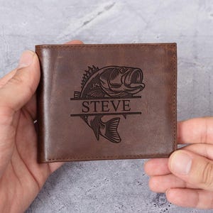 Cartera de cuero, regalo para amantes de la pesca, patos, ciervos, cazadores, esposos, padres, regalo de San Valentín para entusiastas de las aves acuáticas, regalo de caza de ciervos para pescadores