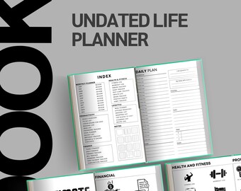 Undated Printable Planner, Digital life organizer, Customizable daily journal PDF, Perfect productivity gift, Printable planners