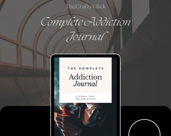 Digital Addiction Journal, Digital Tracker for addiction, Recovery Support, Printable recovery journal, Digital addiction tracker, journals