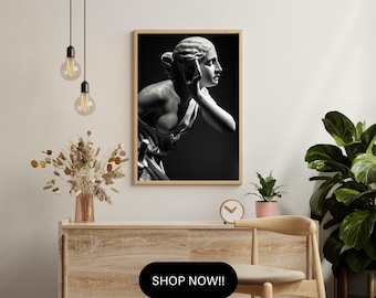 Wall Art Statue, Exquisite Goddess Wall Art, Stunning Decoration for Home, Unique Housewarming Gift, Digital wall art, Instant download