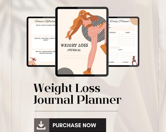 Printable Weight Loss Journal Planner, Digital Planner for Effective Weight Loss Plan, Fitness Gift, Printable planners, Digital downloads