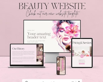 Beauty Website Templates, Elegant Digital Templates for Stunning Beauty Websites, Perfect for Salon and Spa Owners, digital beauty website