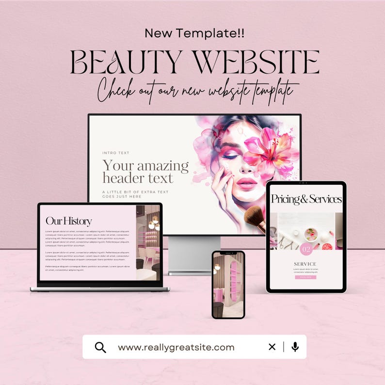 Beauty Website Templates, Elegant Digital Templates for Stunning Beauty ...