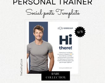 Social Media Template for Personal Trainers - Attract Clients with Stylish, Ready-to-Use Posts, Social media template, Editable templates
