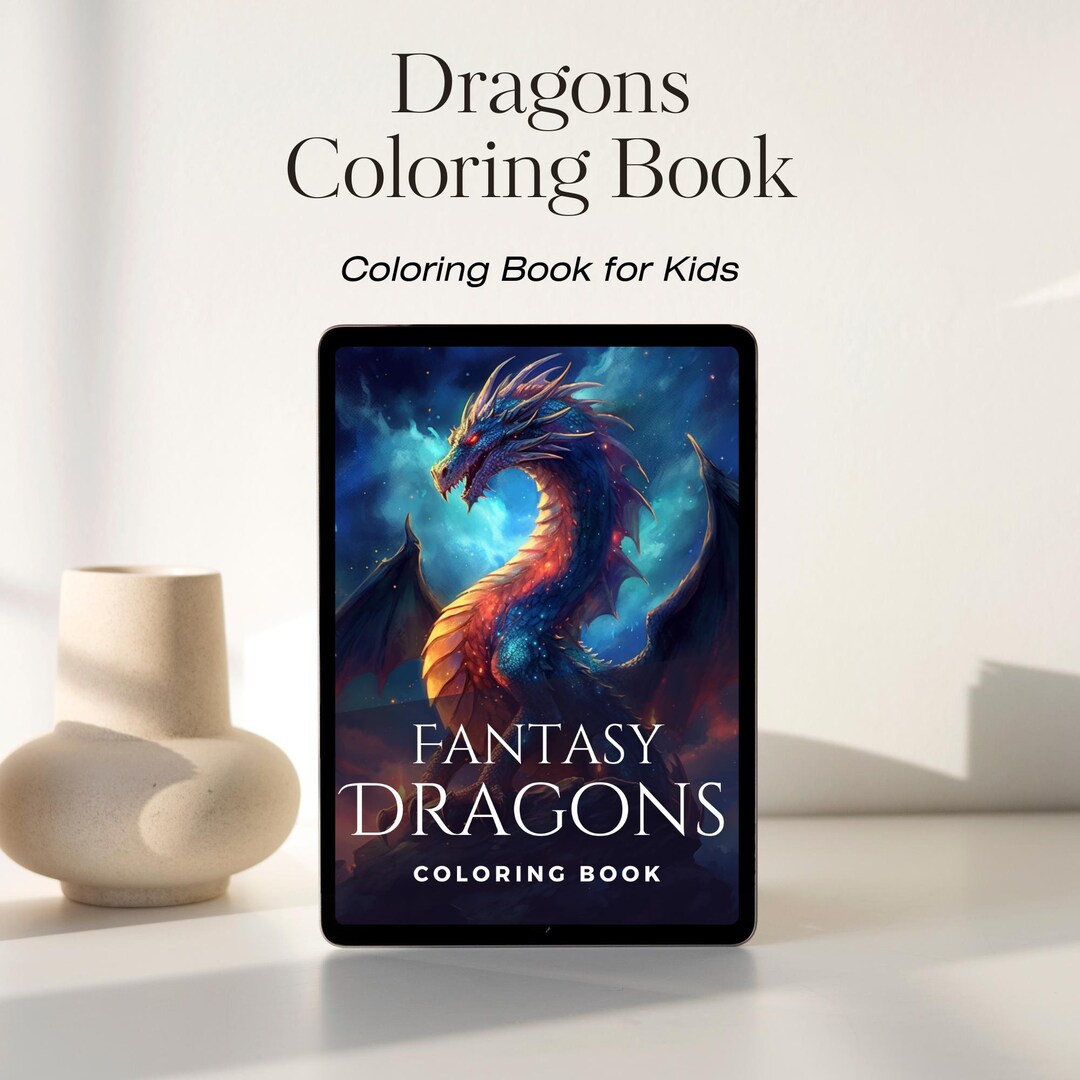 Japanese Dragon Coloring Book for Kids, Digital Dragon Coloring ...