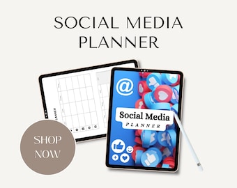 Digital Social Media Planner, Printable Organizer, Plan Your Social Media Strategy, Ideal Gift for Entrepreneur, Printable social media plan