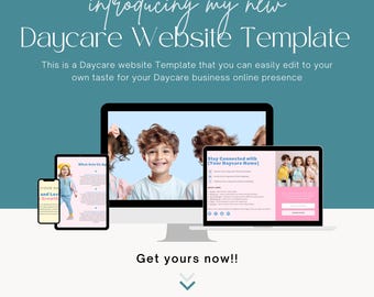 Daycare Website Template, Modern and Customizable Web Design for Child Care Centers, Create Professional Daycare Websites, Website template