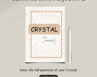 Crystal Journal with Printable Planners, Organize Your Goals, Spiritual Journaling Gift, Printable planners, digital crystal planner