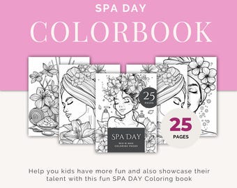 Spa Day Coloring Book for Kids, Fun Relaxing Spa Coloring Pages, Printable Activity Book Perfect Kids Birthday Gift, Printable coloring book
