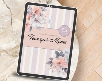 Digital Affirmation Cards for Teenager Moms, Daily Encouragement Digital Cards, Thoughtful Gift for New Moms, digital card, Instant download