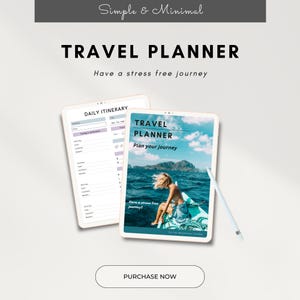 Digital Travel Planner Printable, Vacation Itinerary Planner, Customizable Planners Travel Gift, Printable planner, vacation planner