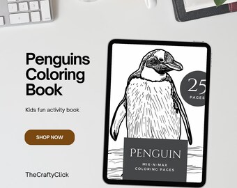 Penguin Coloring Book for Kids - Fun Printable Coloring Pages with Cute Penguins - Ideal Children's Gift, Printable penguins coloring book