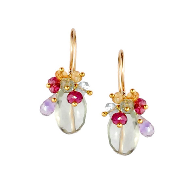 Green Amethyst Earrings 14K Gold Earrings 14K Amethyst Earrings 18K Gold Earrings 18K Amethyst Earrings Amethyst Earrings