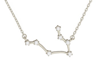 Gemini Diamond Constellation Necklace in 14 Karat Gold