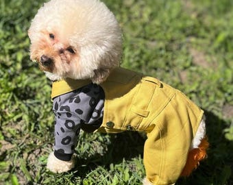 Cotton Dog Pants – Adjustable Overalls for Dogs Yellow