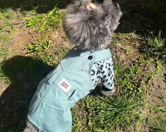 Cotton Dog Pants – Adjustable Overalls for Dogs Mint
