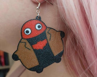 Fatson - Jason Todd Inspired Earrings - Funny Cute Comic gift - Red Hood