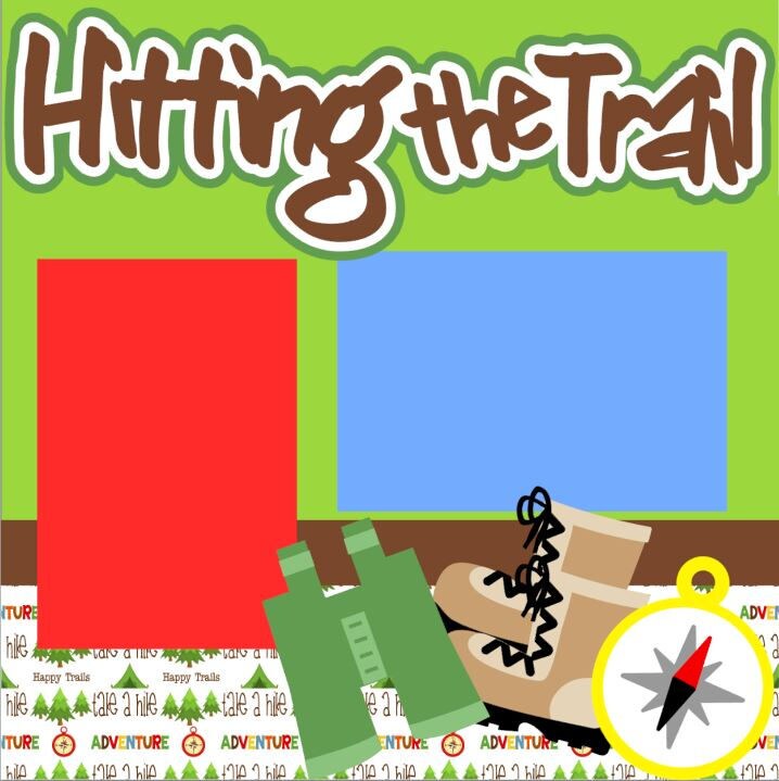 Scrapbook Page Kit Hiking/hitting the trail Premade Scrapbook Etsy