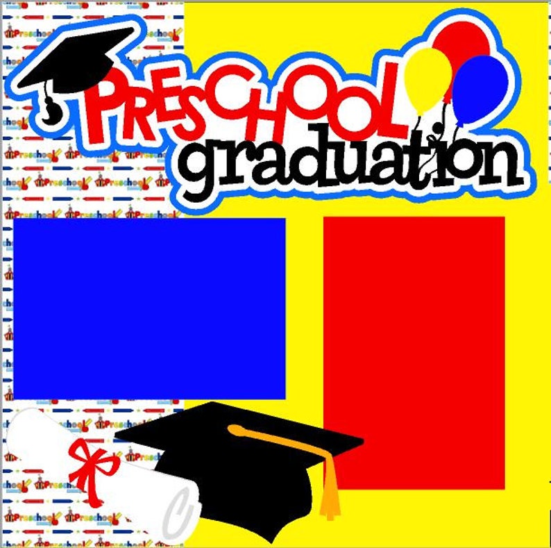 Scrapbook Page Kit Preschool Graduation 2page 12X12 Scrapbook Etsy