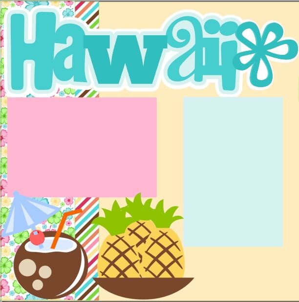 Scrapbook Page Kit Hawaii Premade Scrapbook Pages 2page 12X12 Etsy