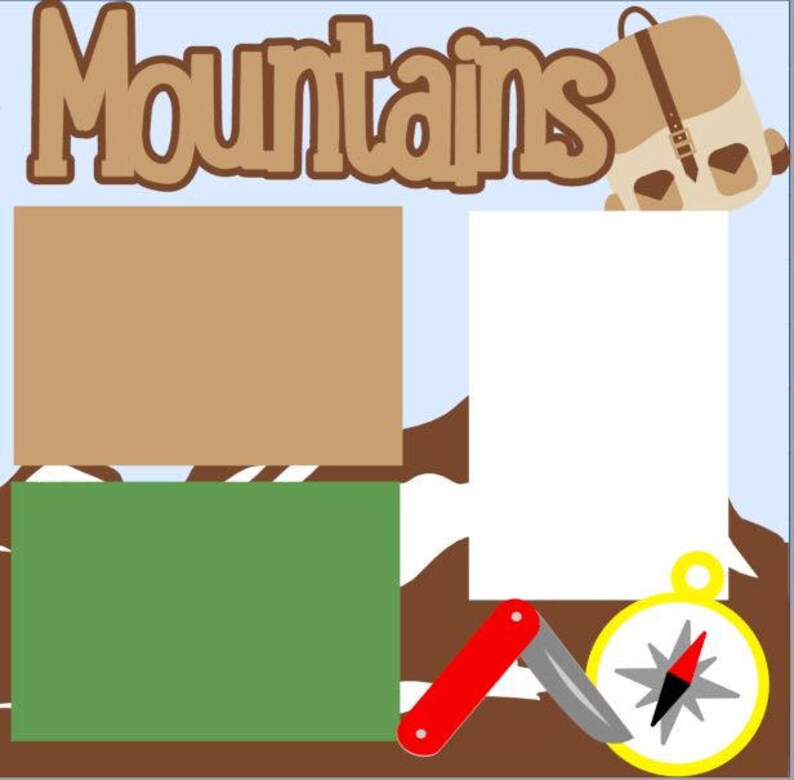 Scrapbook Page Kit Hiking in the Mountains Premade Scrapbook Etsy