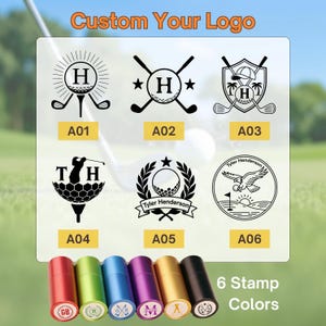 Personalized Golf Ball Stamp: Custom Monogram, Golfer Gift