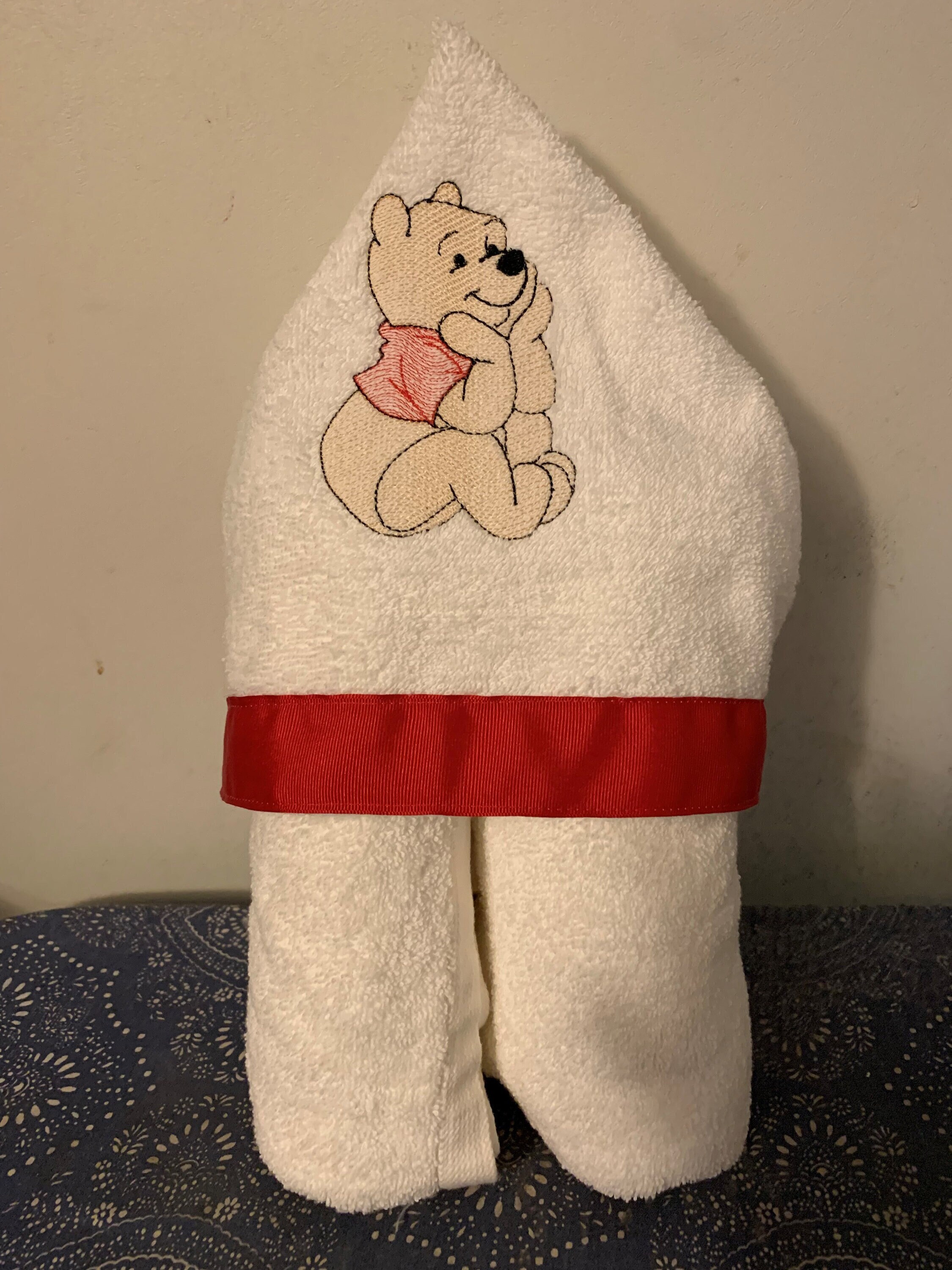 Pooh Bear Hooded Bath Towel for Boys or Girls Size NB3 Only Bath, Pool