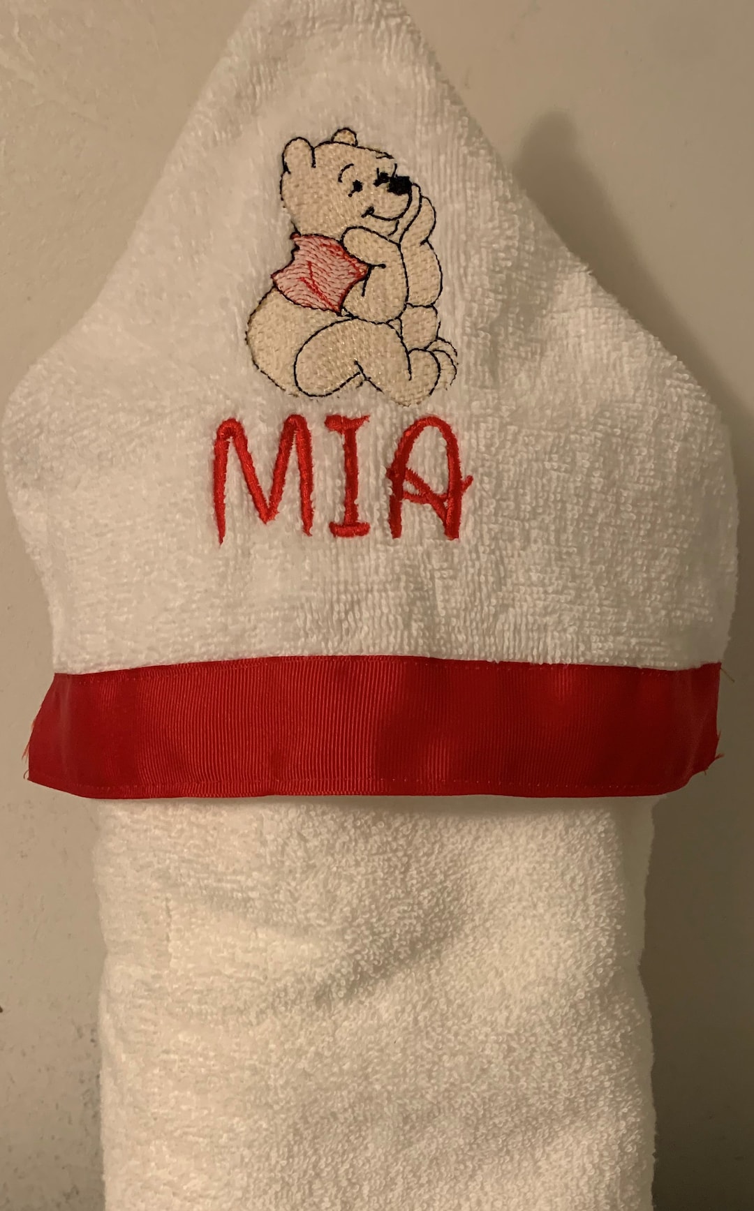 Pooh Bear Hooded Bath Towel for Boys or Girls Size NB3 Only Bath, Pool