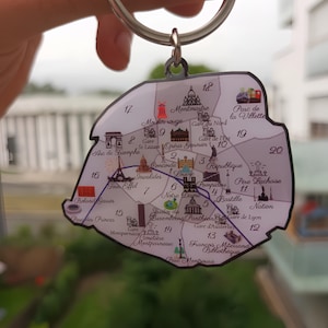 Porte clés carte Paris