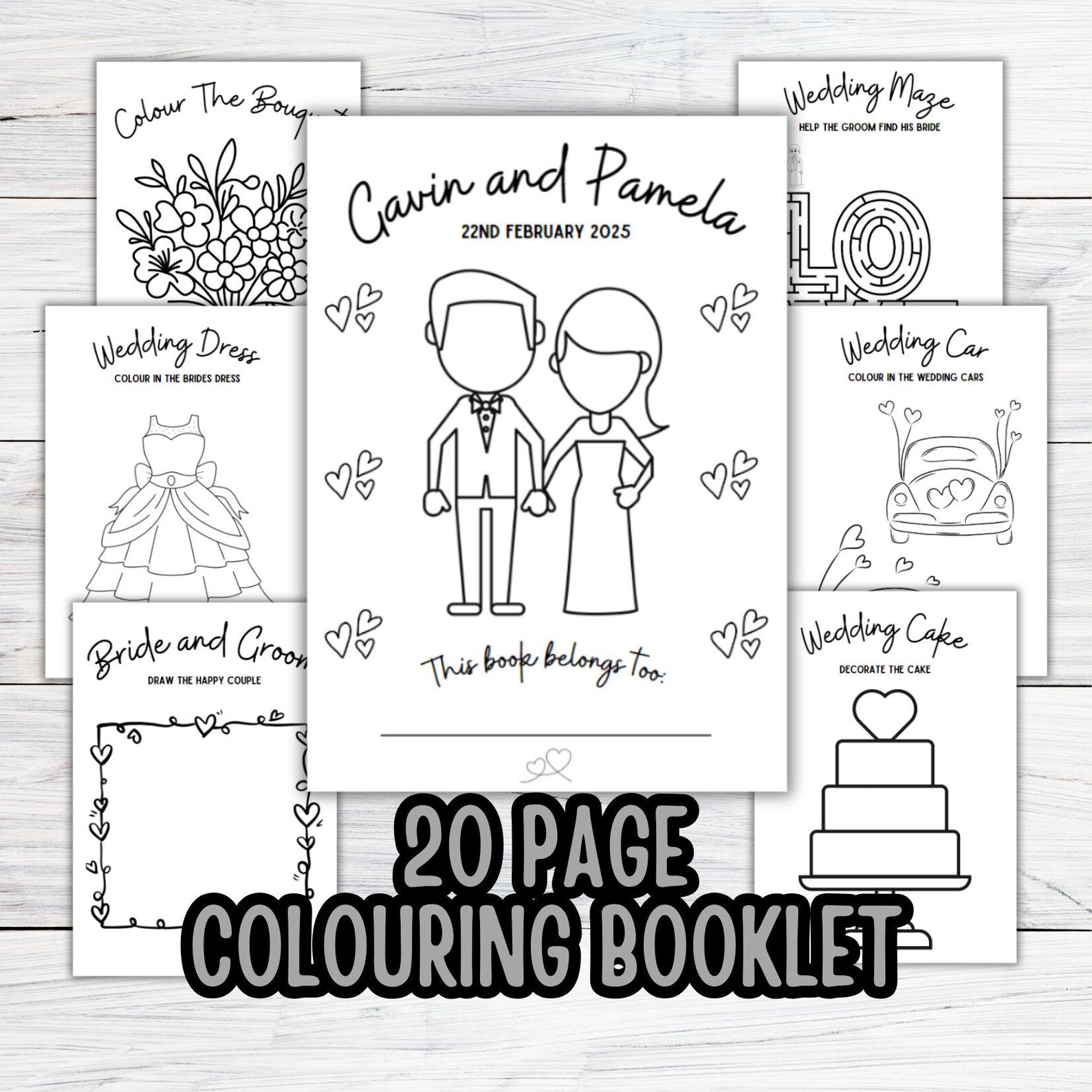Wedding Colouring Booklet, Wedding Colouring, Wedding Activity Book ...