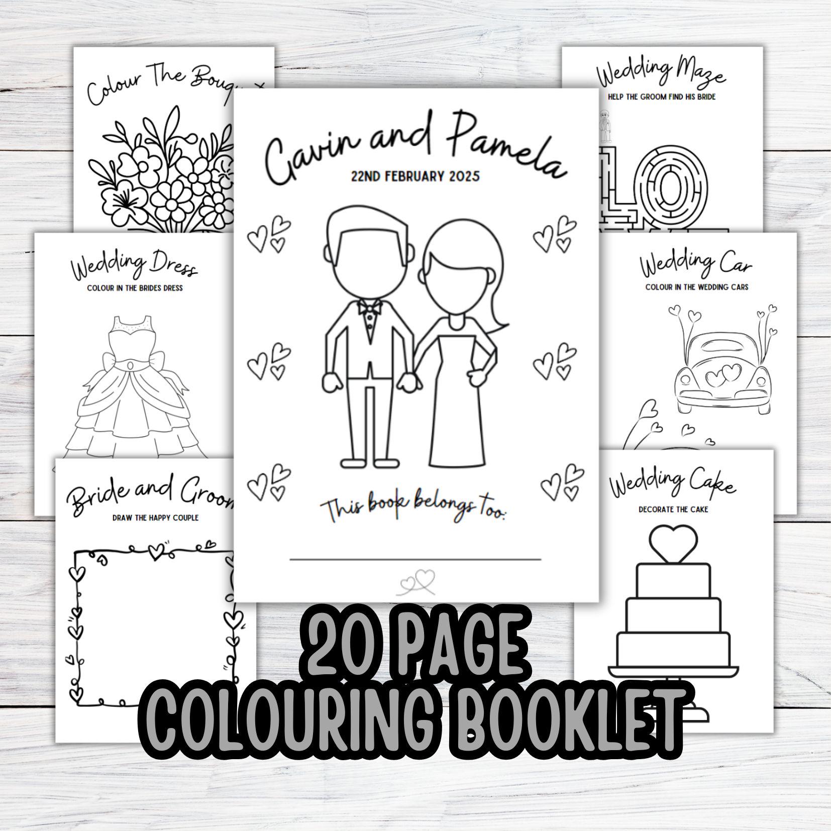 Wedding Colouring Booklet, Wedding Colouring, Wedding Activity Book ...