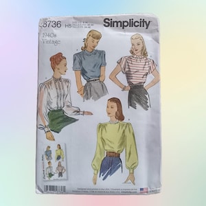 Reproduction 1940s Pattern - Simplicity 8736 (Size 6-14)