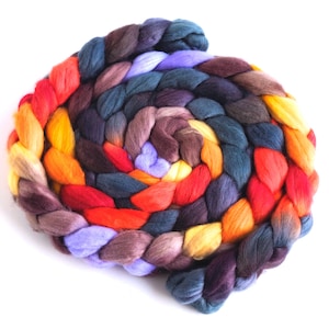 Superfine Merino Wool, Hand Spinning Roving - Hand Dyed, Hand-Painted, Begin Again