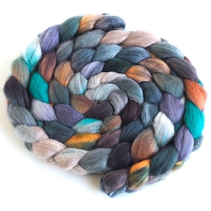 Fine Polwarth Roving - Hand Painted Spinning Fiber, 4 ounces, Rayless Sunset