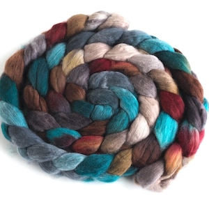 Superfine Merino Wool, Hand Spinning Roving - Hand Dyed, Hand-Painted, Quiet Contrast