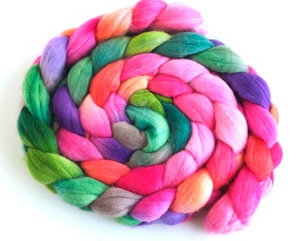 Rambouillet Wool Hand Spinner's Roving - Hand Painted Colorway, Original Splendor