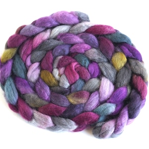 BFL Wool Hand-Spinners Roving, Spinning or Felting Fiber, 4 ounces, Poison and Wine