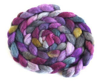 BFL Wool Hand-Spinners Roving, Spinning or Felting Fiber, 4 ounces, Poison and Wine