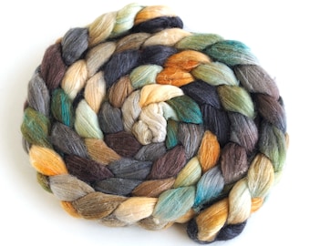 Rambouillet/Silk Roving - Handpainted Spinning or Felting Fiber, 4 Ounces, World of My Own