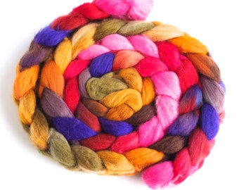 Fine Polwarth Roving - Hand Painted Spinning Fiber, Generational Differences, 4 Ounces